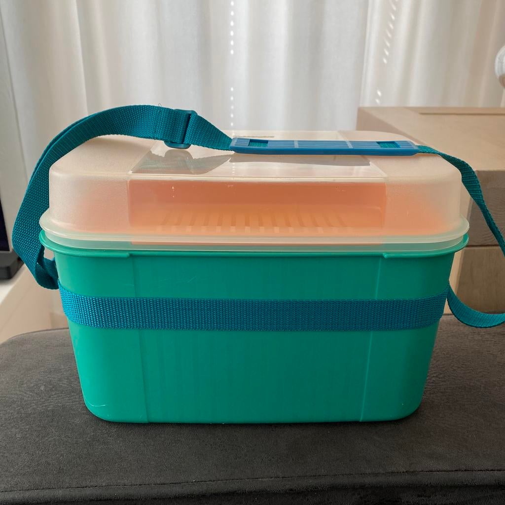 TUPPERWARE KOELBOX BEWAARBAK +HENGSEL., Ophalen of Verzenden, Gebruikt, Groen, Overige typen