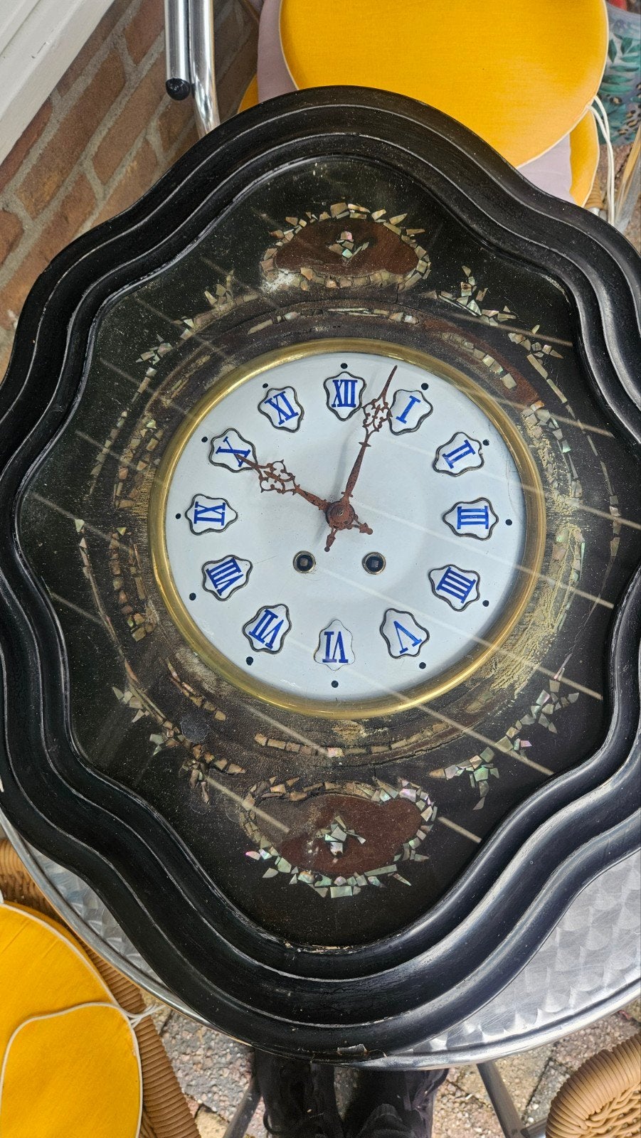 19e-eeuwse Franse Napoleon III wandklok, zie besc, Ophalen