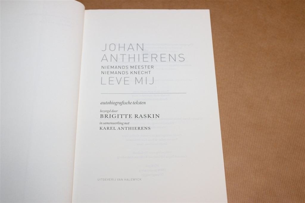 Leve Mij — Johan Anthierens, Autobiografie, Halewyck 2003, Ophalen of Verzenden, Gelezen, Sport