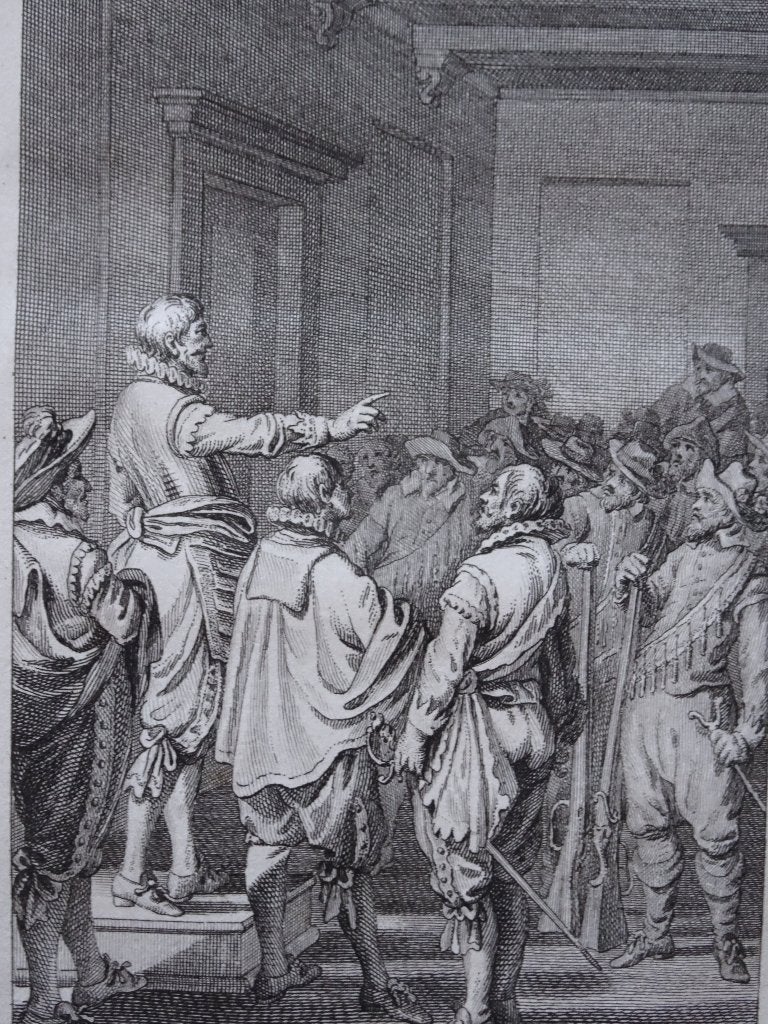 gravure Ripperda spreekt burgers Haarlem toe Vinkeles 1790, Dagelijks leven, Verzenden, Gravure, Origineel