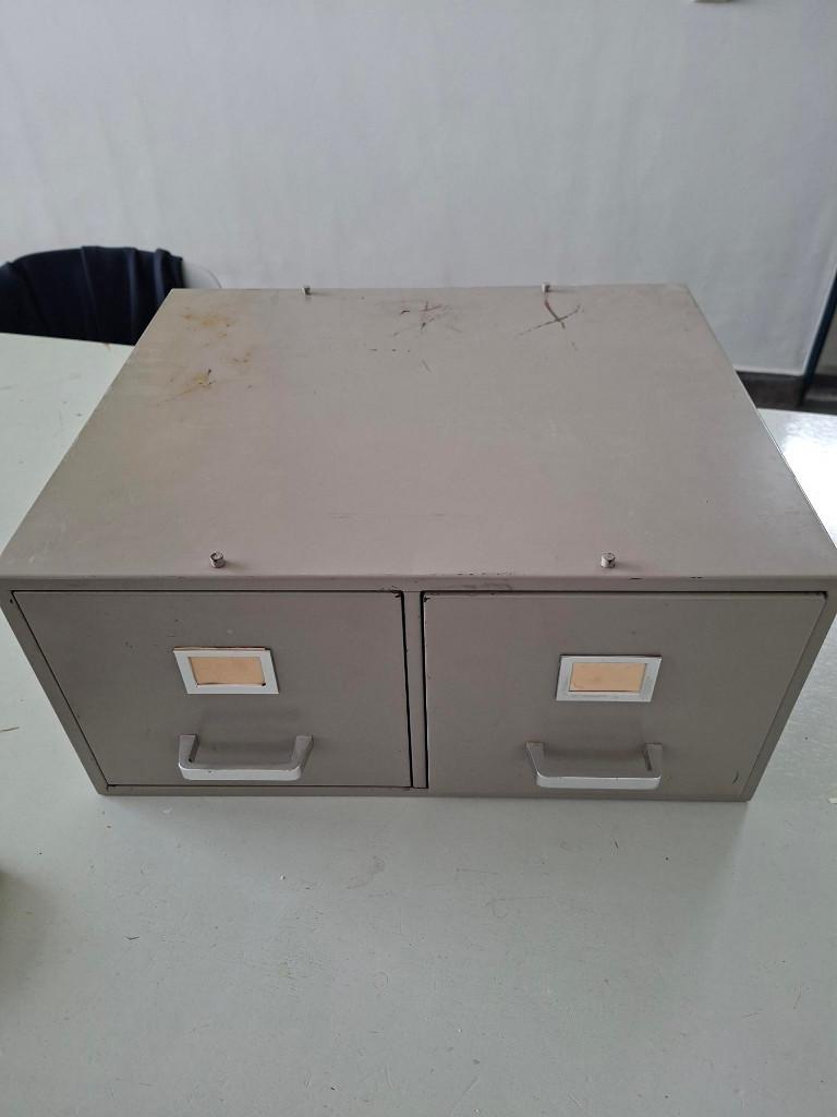 vintage archiefladen metalen ladeblok industrieel design, Ophalen of Verzenden