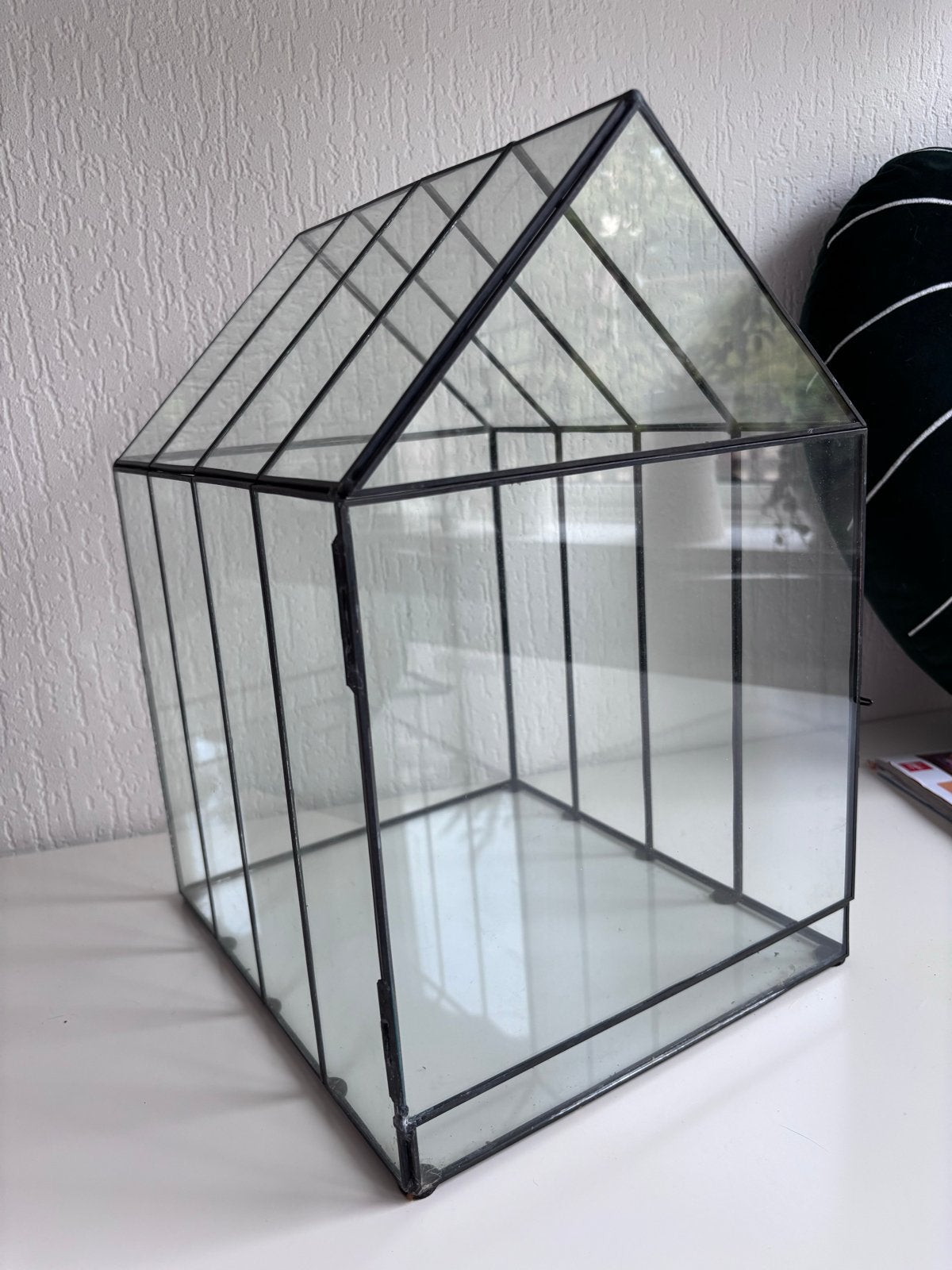 Glazen kasje/terrarium 29x25x38cm, Ophalen, Gebruikt, Zwart, Glas