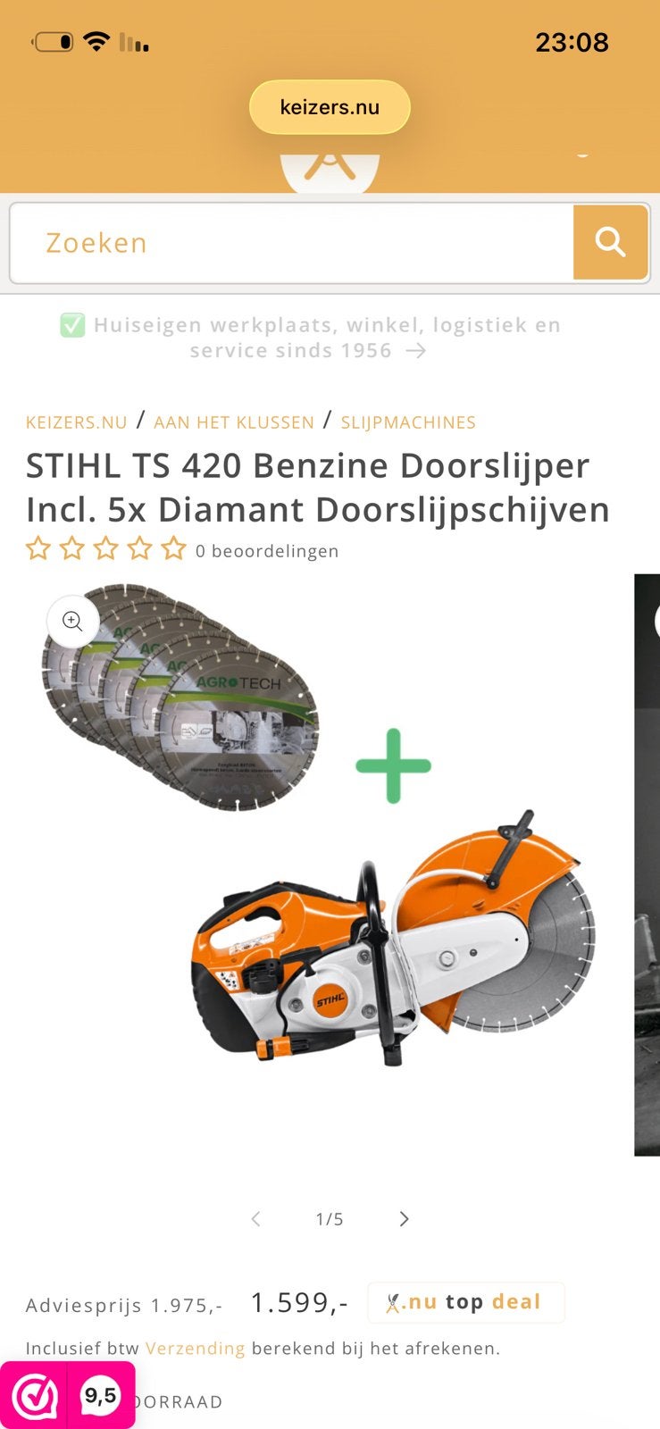 STIHL bandzaag TS 420 zo goed als nieuw, Ophalen of Verzenden, Zo goed als nieuw