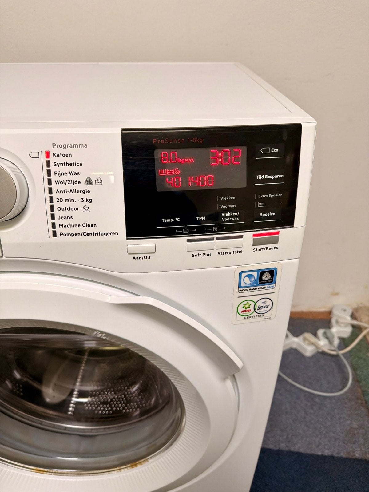 AEG 6000 SERIES LAVAMAT Wasmachine 8kg 1400 toeren, Www.aeg.com, 8 tot 10 kg, Ophalen of Verzenden, Zo goed als nieuw