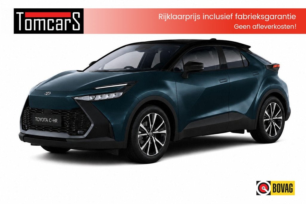 Toyota C-HR 1.8 Hybrid 140PK Dynamic Bi-Tone/Winter-pack/Gr., 12 maanden, 4 cilinders, Blauw, Leder en Stof