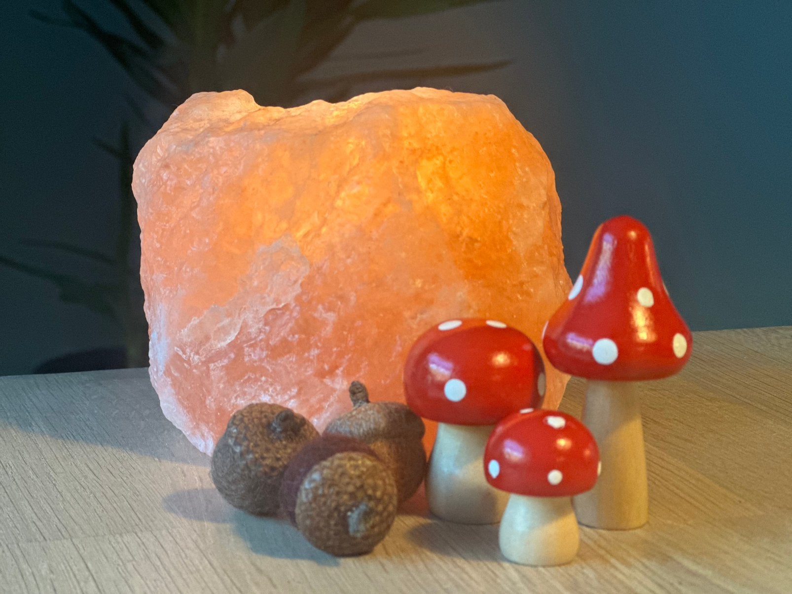 Paddestoelen & 3 woleikels echte eikelhoedjes herfsttafel, Ophalen of Verzenden, Nieuw, Figuurtje(s), Wolvilt