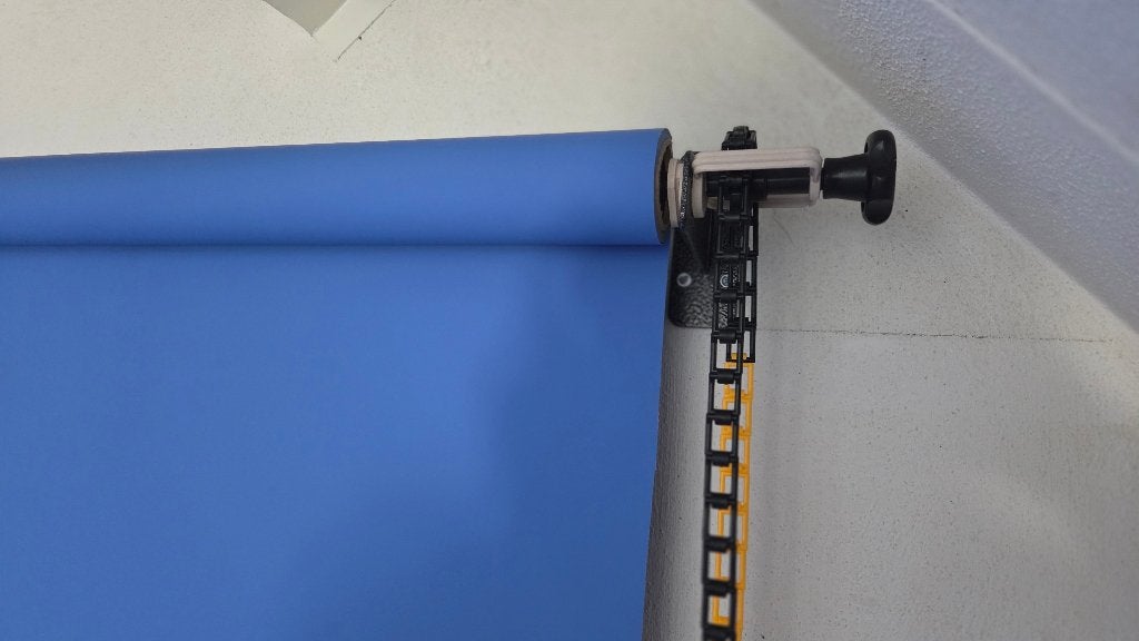 fotostudio papier blauw (2 rollen) en zwart, Ophalen, Gebruikt, Achtergrond