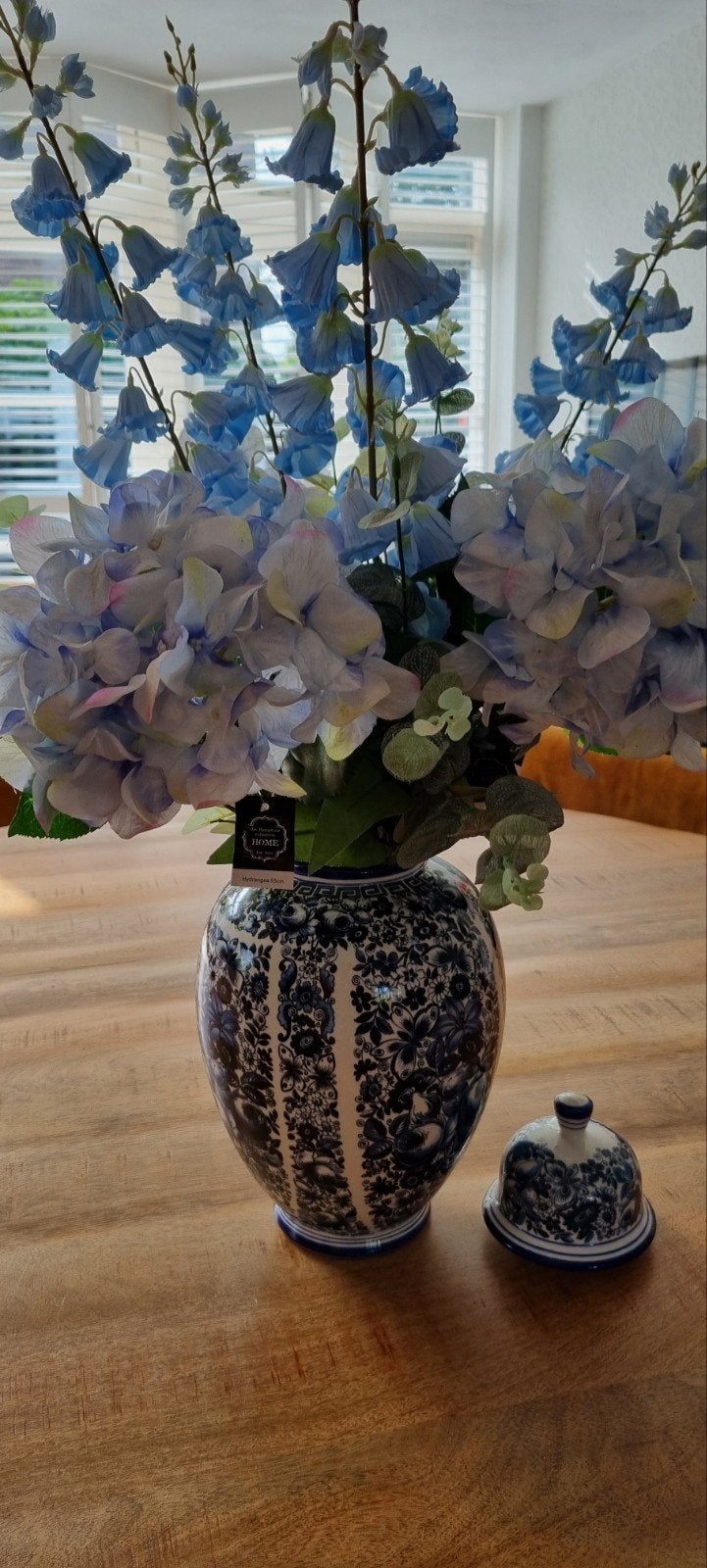 Delfts Blauwe dekselvaas pot met Deksel vaas blauw wit bloem, Ophalen