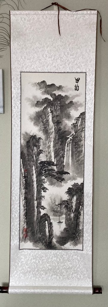 Chinese rolschildering op Xuan rijstpapier in antieke stijl., Ophalen, Wanddecoratie, Op te hangen