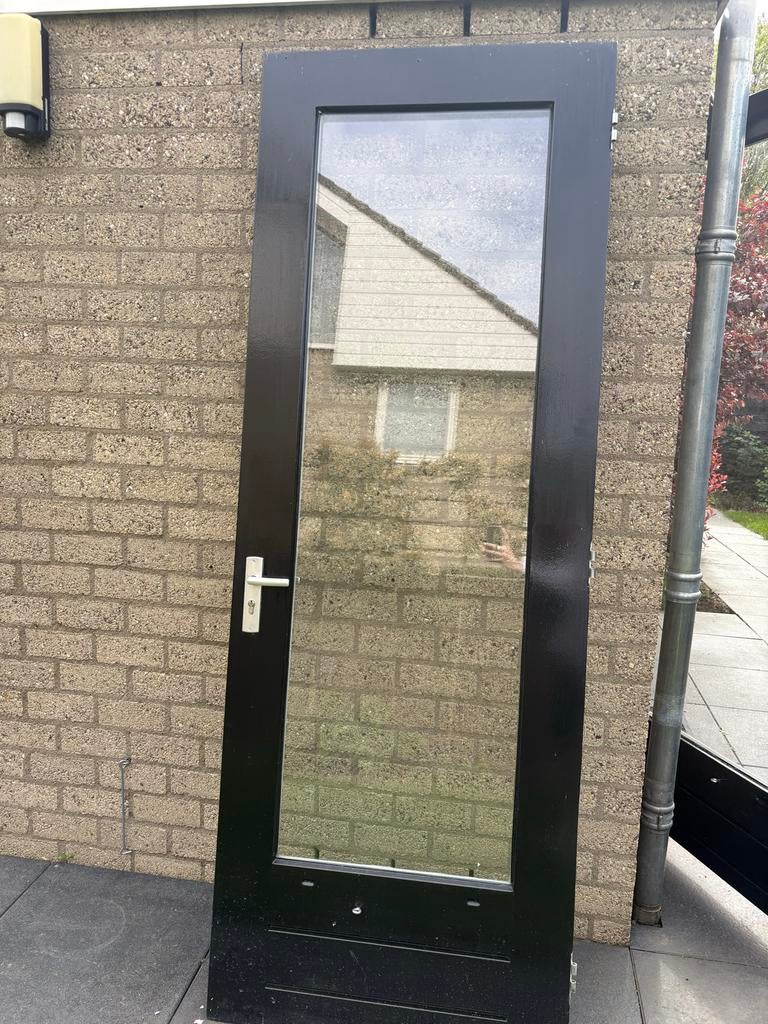 Hardhouten tuindeur 231,5cm, Ophalen, Gebruikt, 80 tot 100 cm, 215 cm of meer