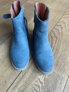 Suède enkellaarzen met leren voering 41, Blauw, Lage of Enkellaarzen, Ophalen of Verzenden, Zo goed als nieuw