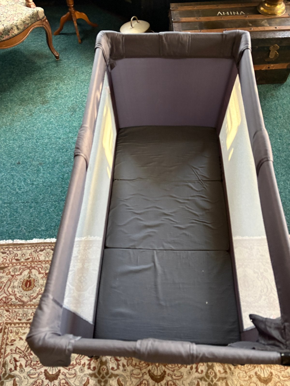 Qute Reisbedje met matras - Zo goed als nieuw, Ophalen of Verzenden, Zo goed als nieuw, Reisbedje