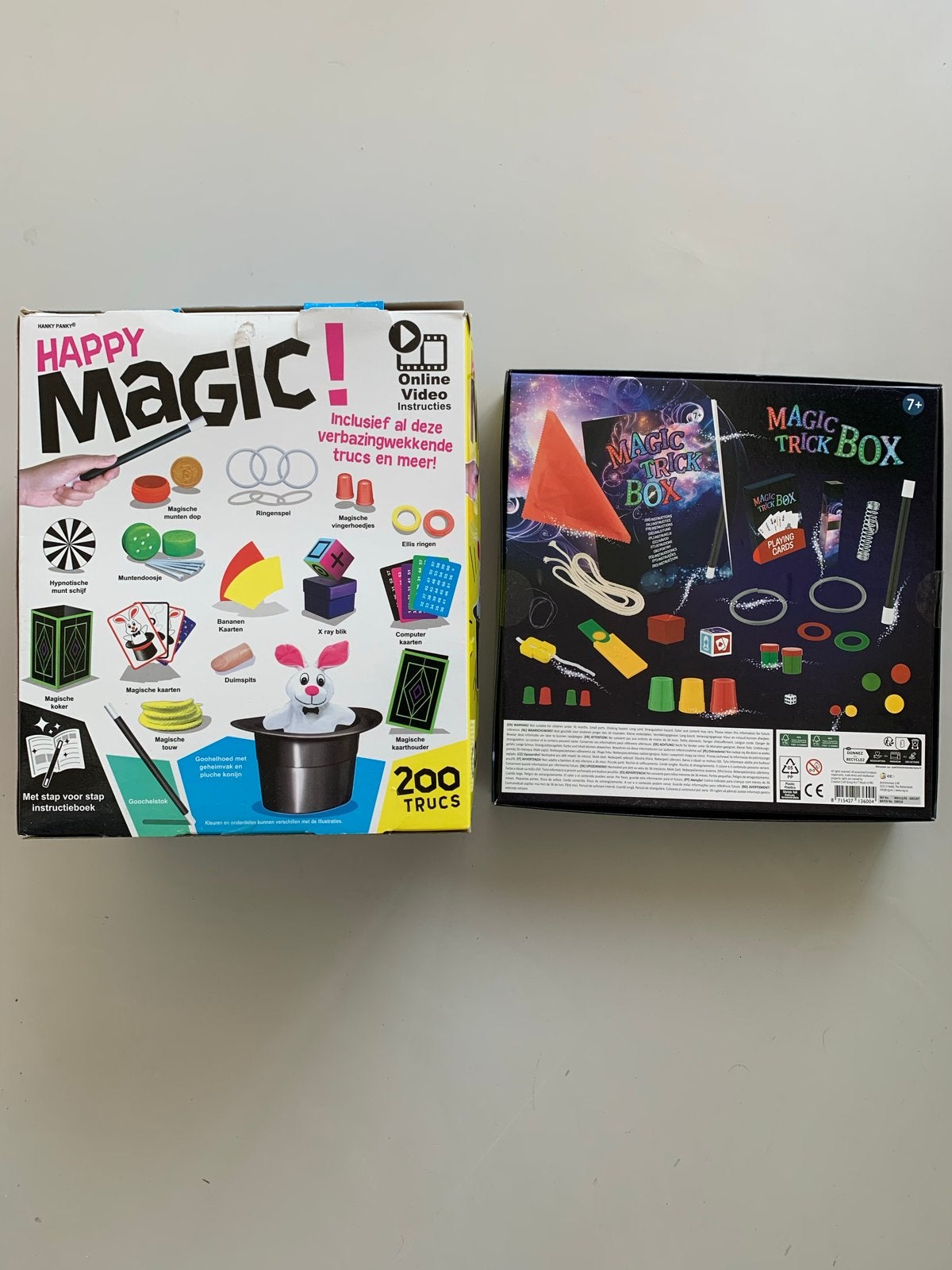 2 Goocheldozen: Happy Magic & Magic Trick Box (Nieuw!), Ophalen of Verzenden, Gebruikt, Jongen of Meisje