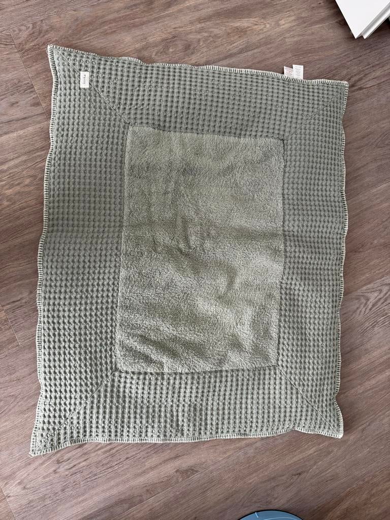 Koeka Boxkleed Wafel Dubbelzijdig Grijs/Groen, Ophalen, Gebruikt, Vierkant, Boxkleed