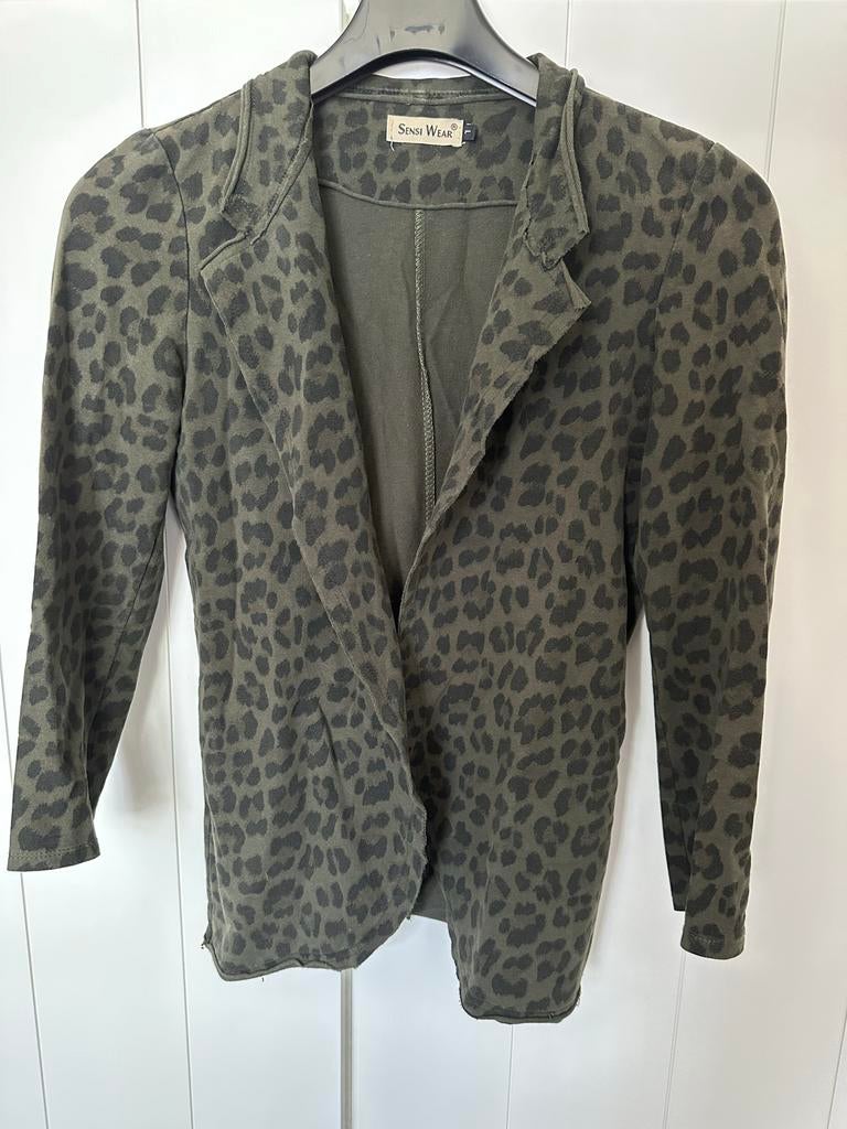 Sensi Wear Panterprint Blazer, Kleding | Dames, Jassen | Zomer, Gedragen, Maat 42/44 (L), Groen, Ophalen of Verzenden