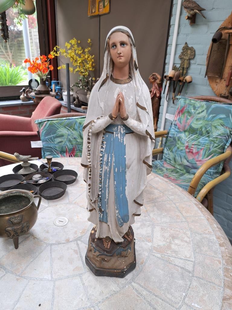 Mariabeeld gips sleets, Antiek en Kunst, Ophalen of Verzenden