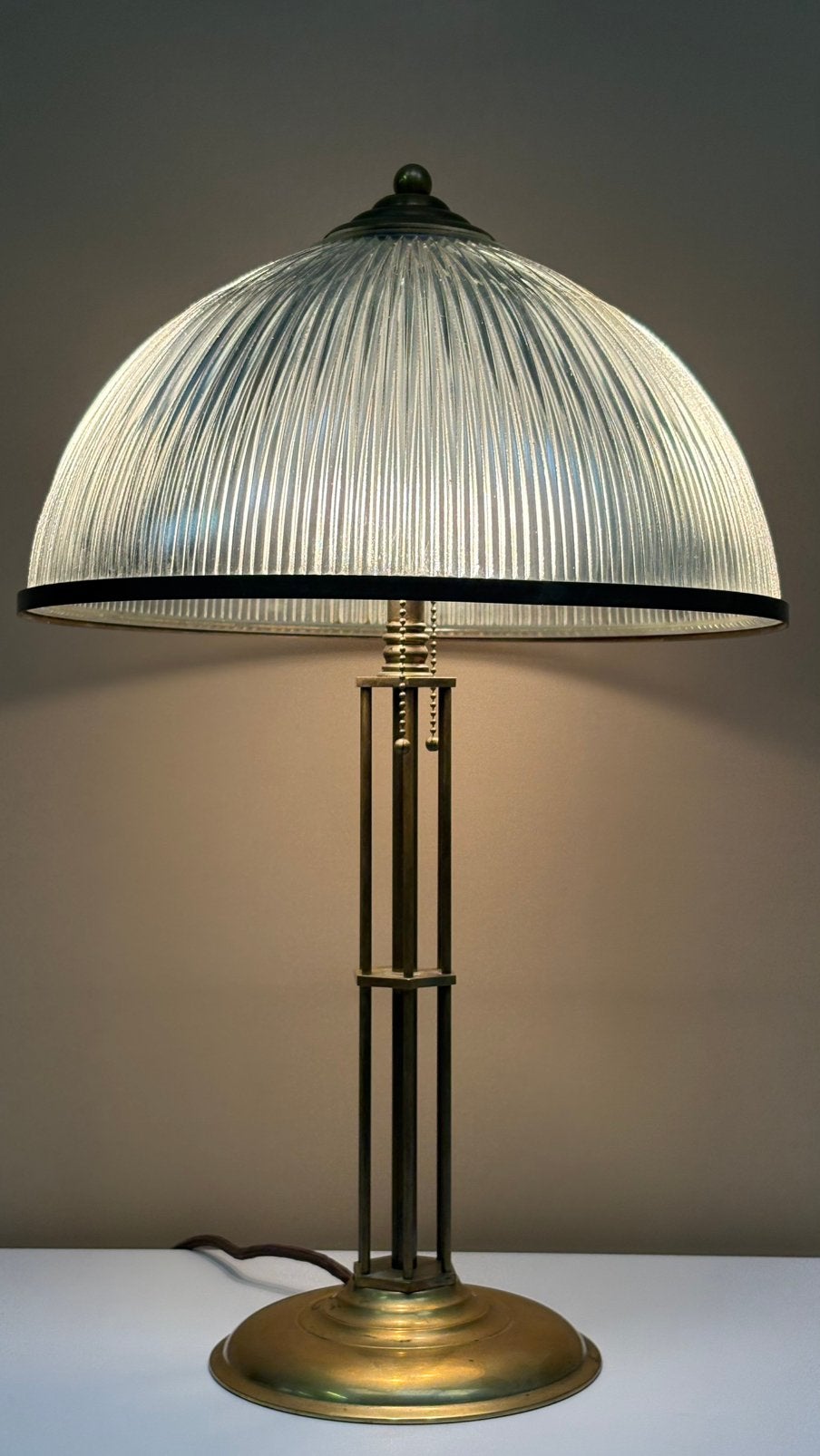 Neoklassieke massief staande koperen nacht/  bureau lamp, Antiek en Kunst, Ophalen