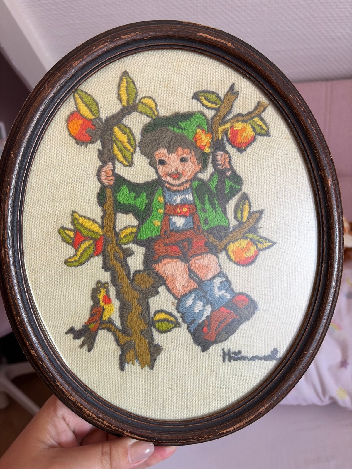 Vintage Crewel Borduurwerk Jaren '70 - Sister M.I. Hummel, Ophalen of Verzenden, Gebruikt, Handborduren, Overige typen