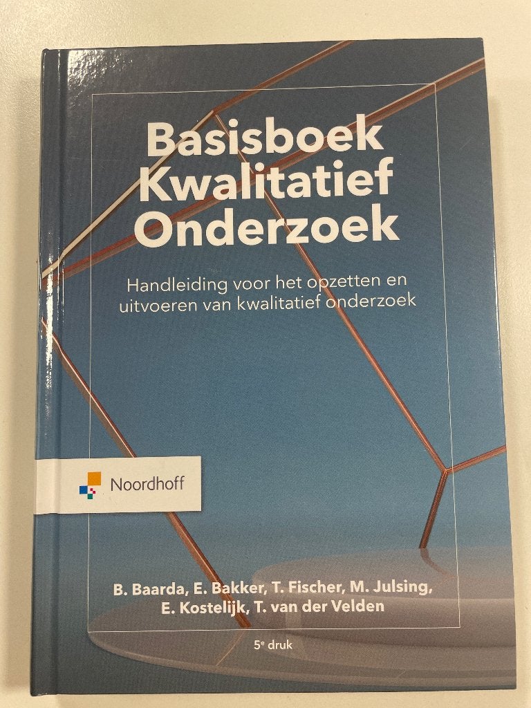 Basisboek kwalitatief onderzoek, Ophalen of Verzenden, Beta, Nieuw, HBO