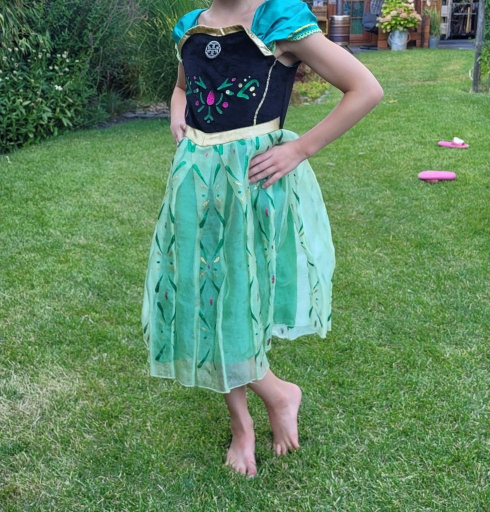 JURK ANNA FROZEN, Kinderen en Baby's, Carnavalskleding en Verkleedspullen, Ophalen of Verzenden, Gebruikt, 110 t/m 116, Meisje