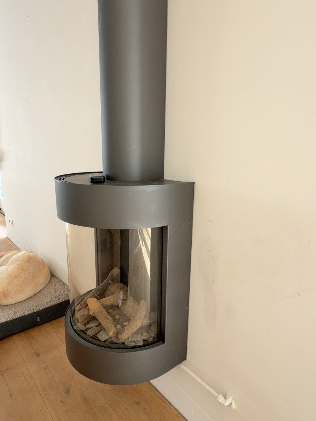 Bellfires hangende gashaard met panoramaglas, Huis en Inrichting, Ophalen, Gebruikt, Hangende haard, Gashaard