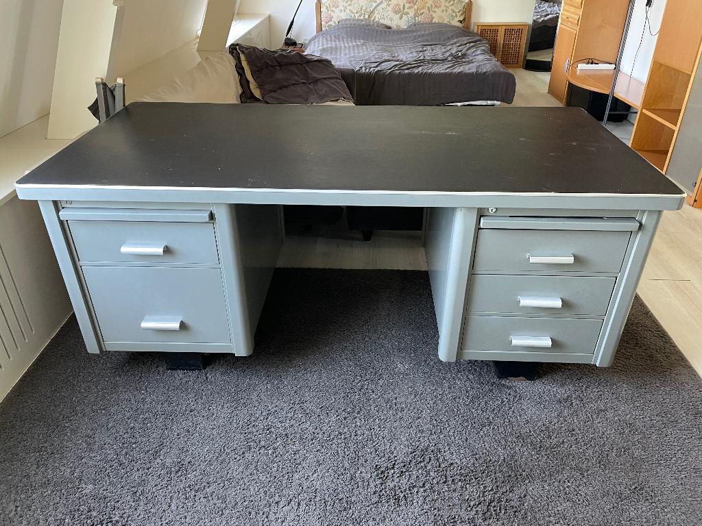 Asmeta ijzeren bureau vintage, Ophalen, Gebruikt, Industrieel, Overige merken