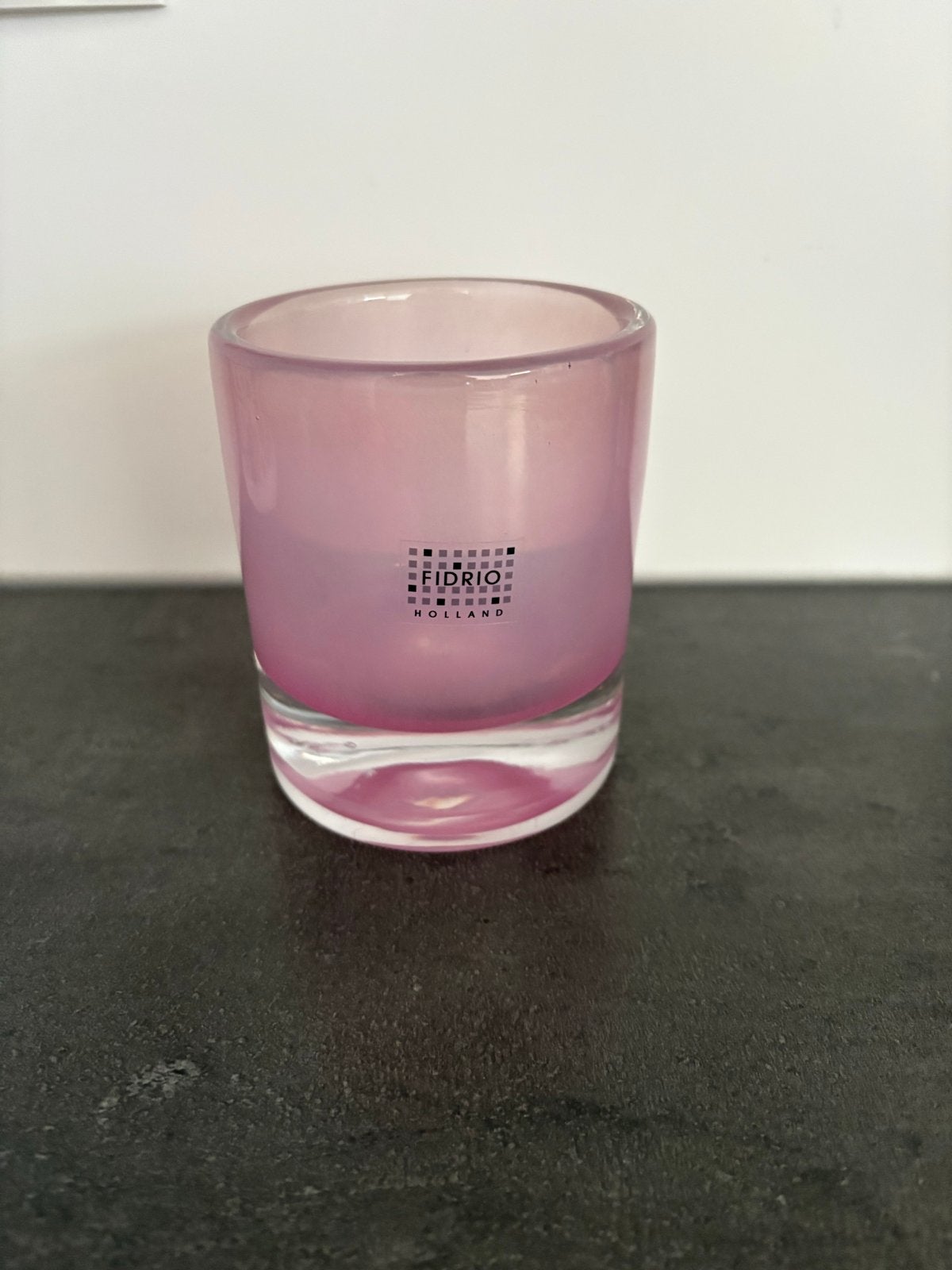 Fidrio Holland Roze Glazen Kaars/Waxinelichthouder, Overige materialen, Overige kleuren, Ophalen of Verzenden, Zo goed als nieuw