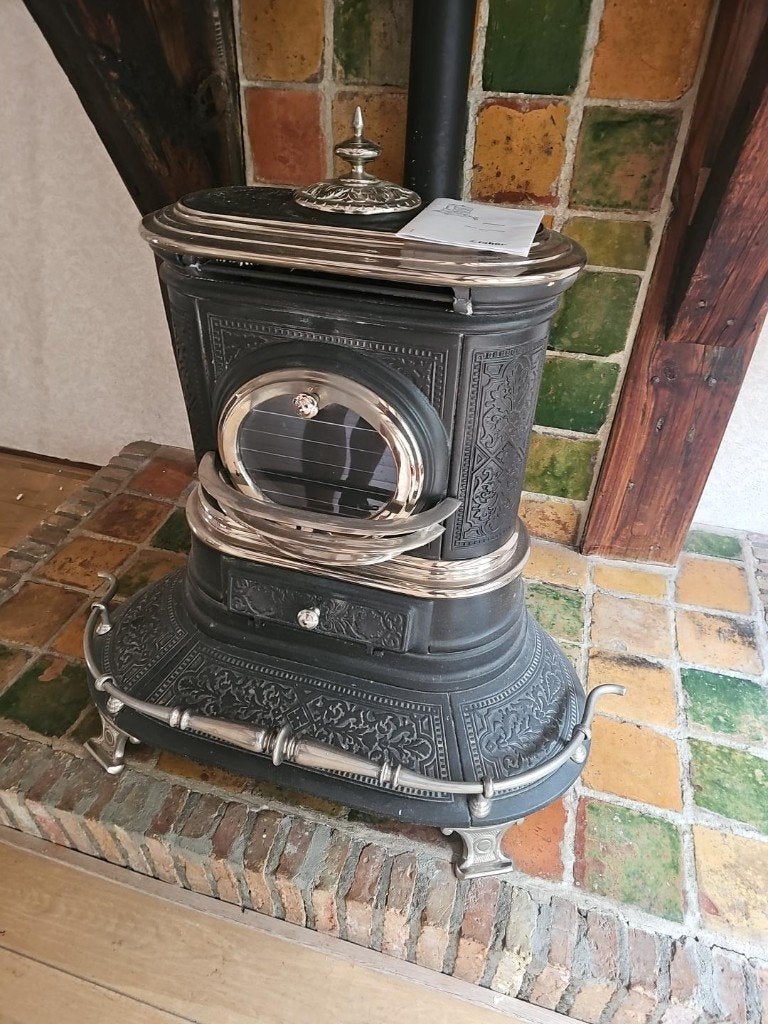 Faber Grandeur Friese gietijzeren gaskachel, Ophalen, Gebruikt, Gas, Vrijstaand