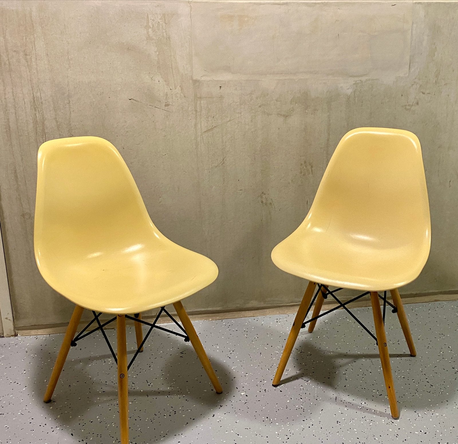 Set van 2 replica Eames DSW stoelen - Geel, Ophalen