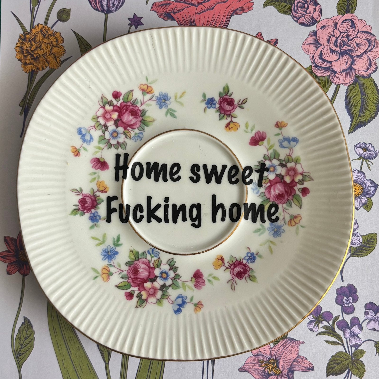 Vintage bordje met humoristische tekst, Verzenden, Zo goed als nieuw