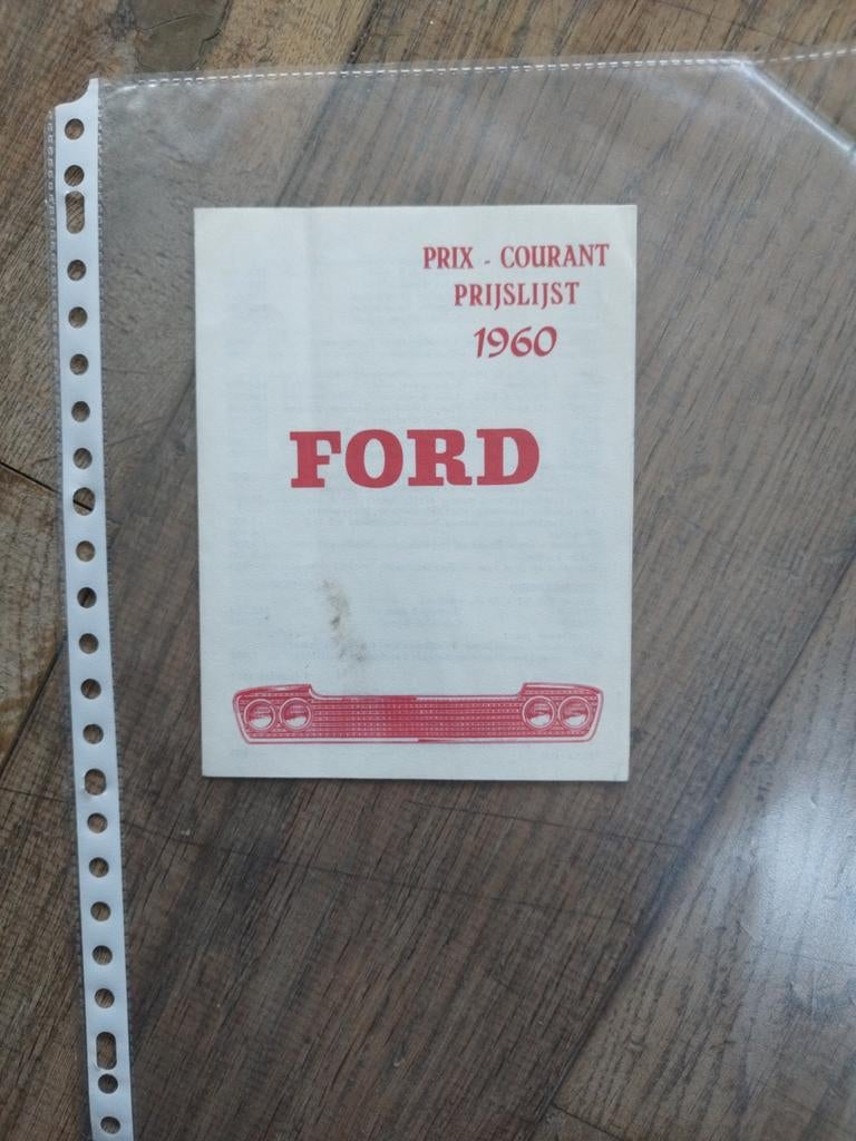 Ford Belgische Prijslijst 1960 - Zeldzaam!, Gelezen, Ford, Ford motor compahy, Ophalen of Verzenden