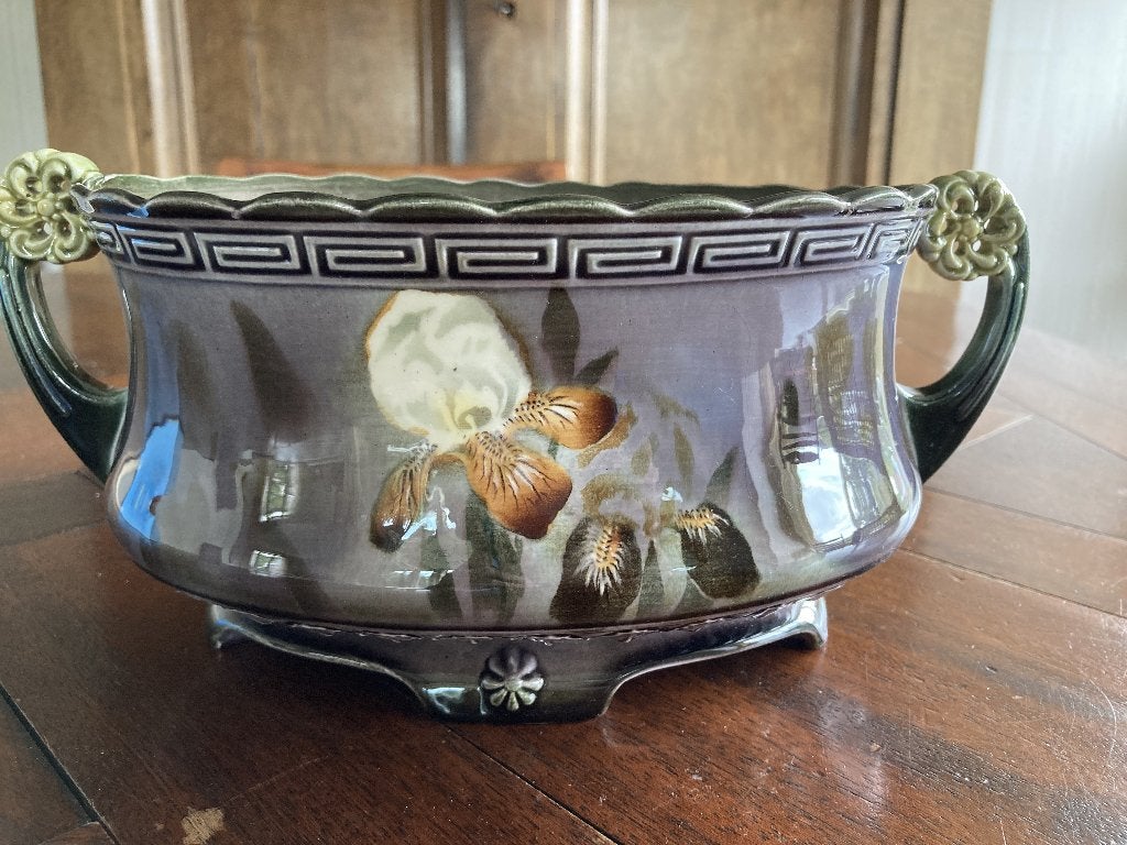 Antieke Art Nouveau Jardiniere Thulin, bloempot Iris 1531, Antiek en Kunst, Ophalen of Verzenden
