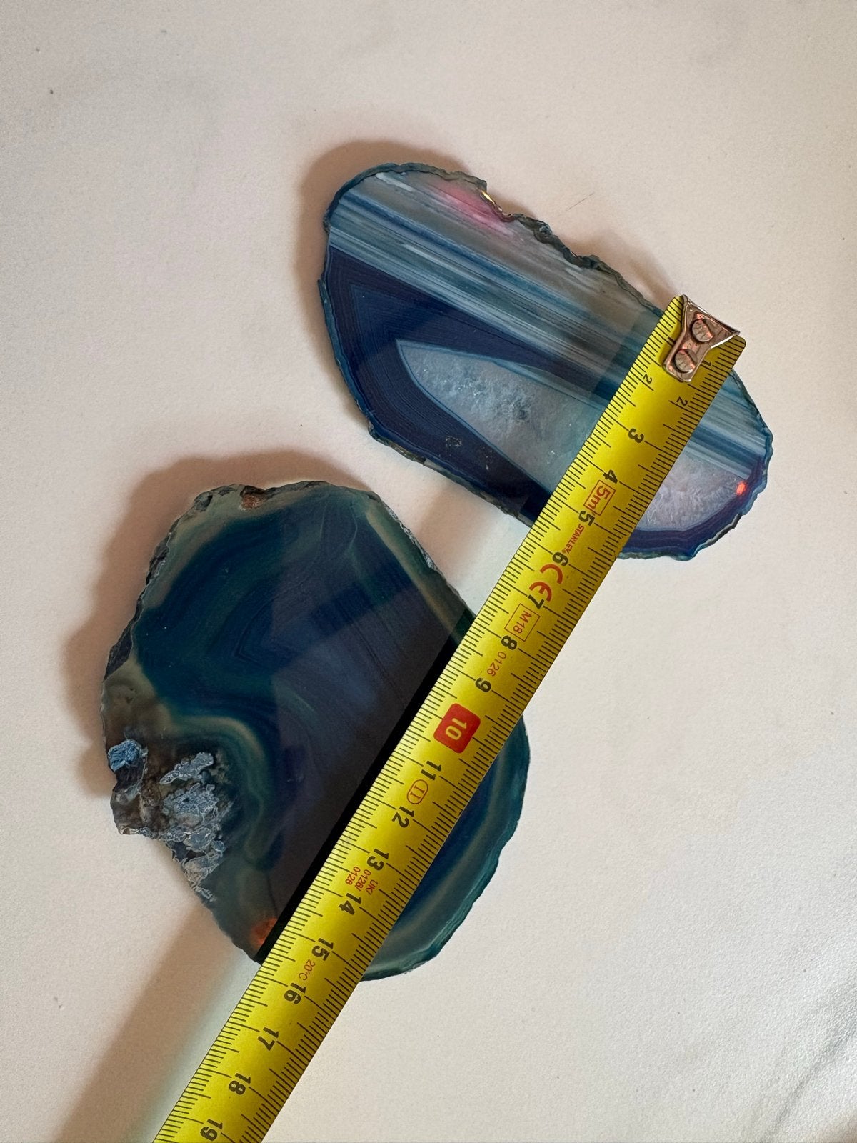 2 Agaten schijven - Blauw -, Ophalen of Verzenden, Gebruikt