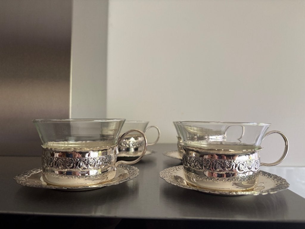 Vintage theeglazen, Huis en Inrichting, Ophalen of Verzenden, Glas, Overige stijlen, Glas of Glazen