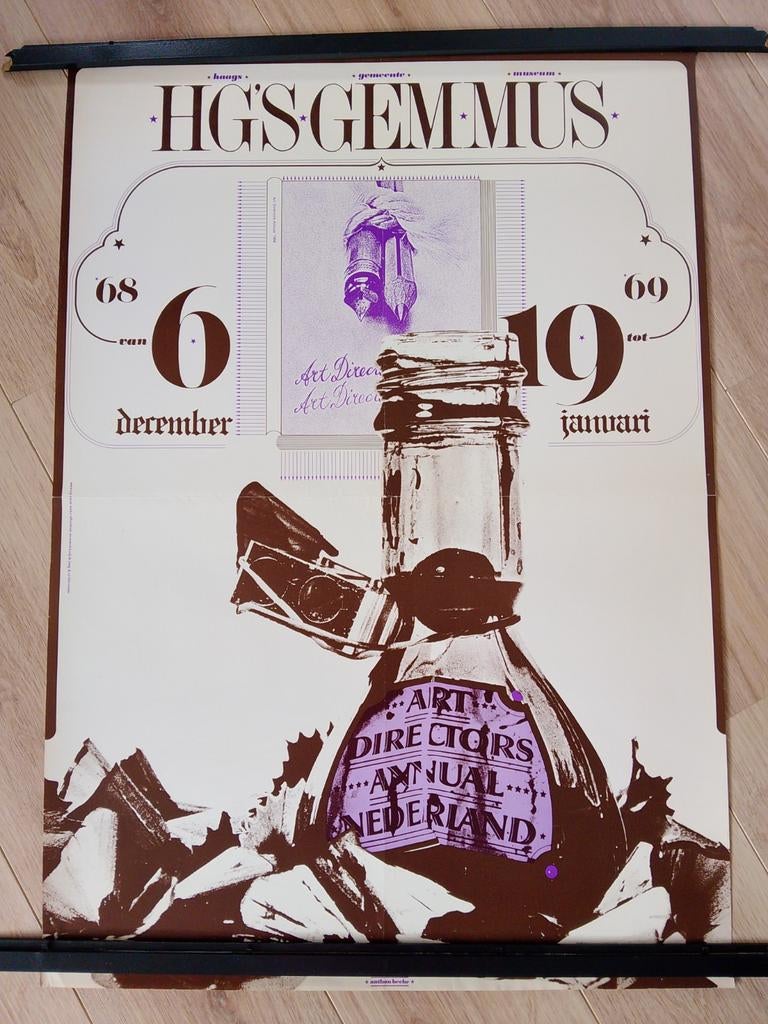 HGS GEMMUS poster van Anthon Beeke 1968, Ophalen of Verzenden, A1 t/m A3, Reclame, Rechthoekig Staand