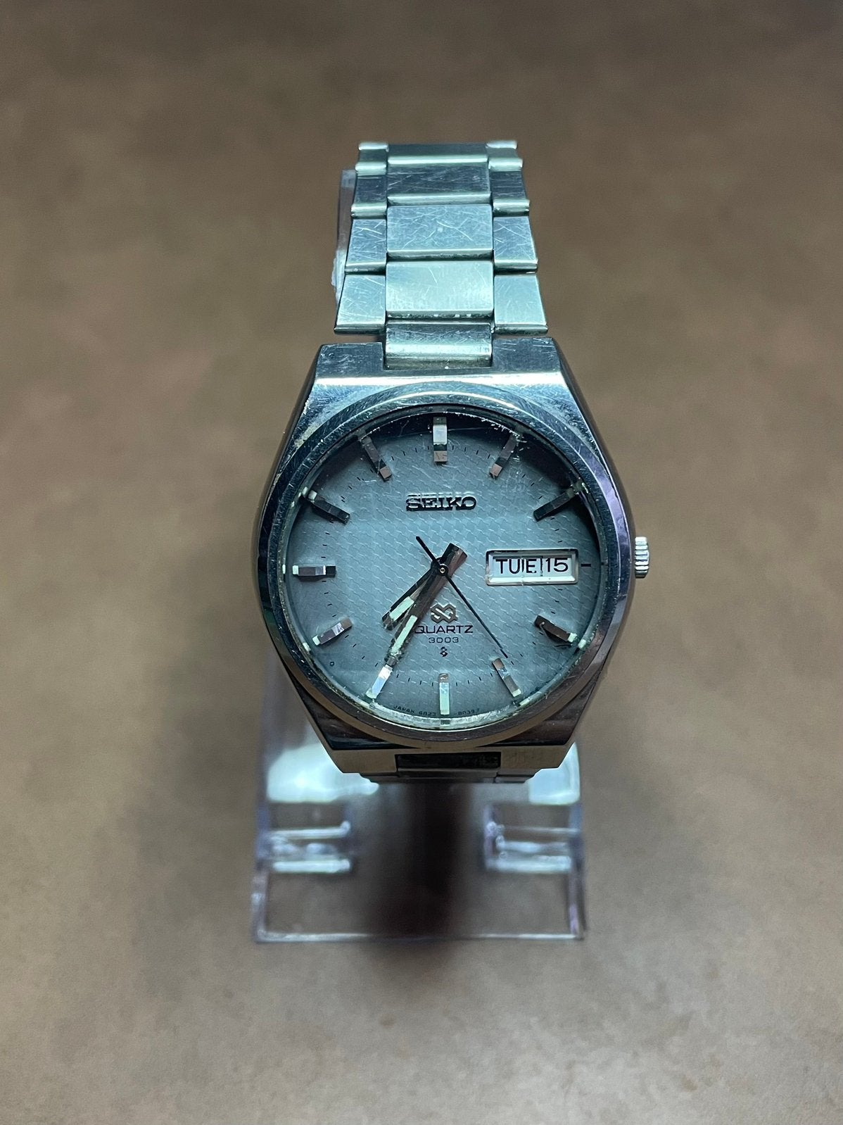 Vintage Seiko SQ 3003, Seiko, Staal, Met bandje, Polshorloge