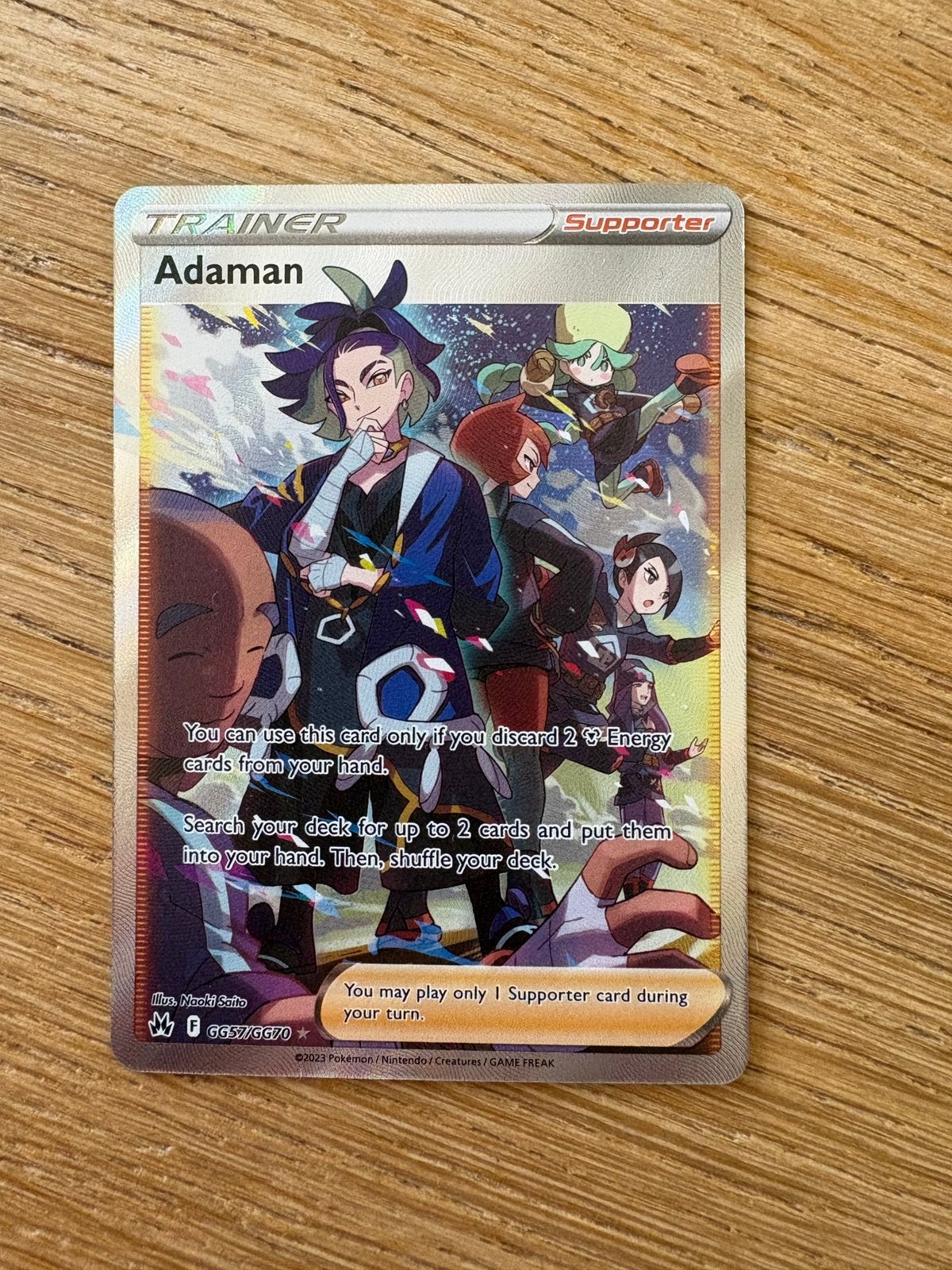 Pokémon TCG Adaman Supporter Full Art Card GG57/GG70, Hobby en Vrije tijd, Ophalen, Zo goed als nieuw