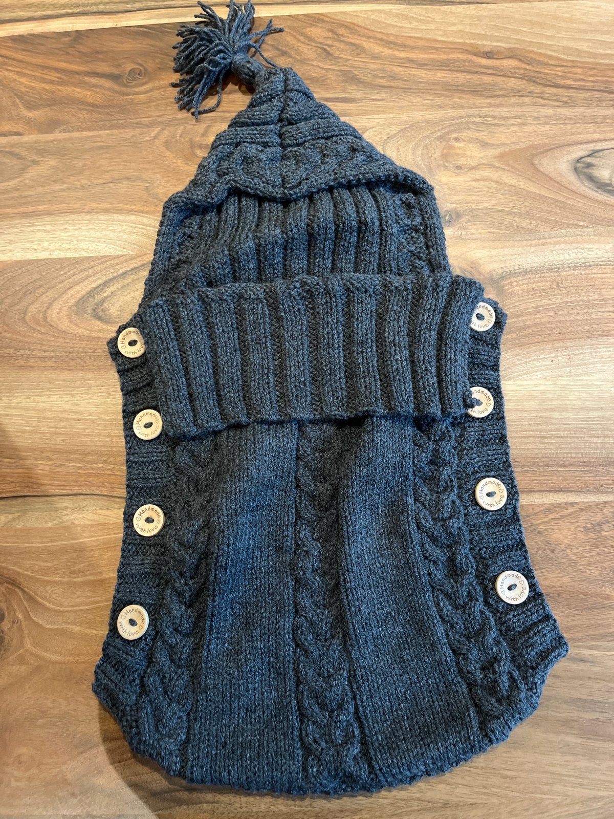 Handgemaakte gebreide babyslaapzak met capuchon, Ophalen of Verzenden, Nieuw, Jongetje of Meisje