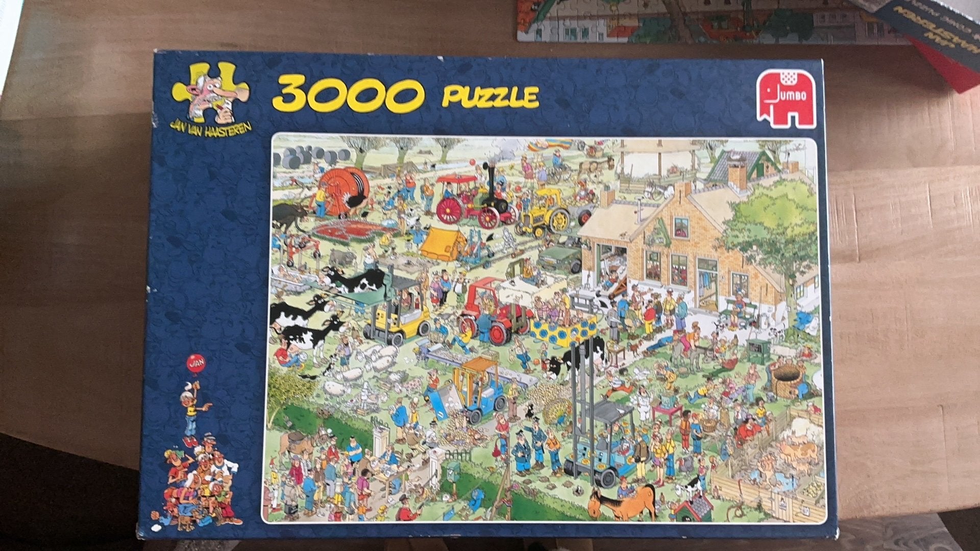 Jan van Haasteren puzzel 3000 st boerderij bezoek, Ophalen, Meer dan 1500 stukjes, Zo goed als nieuw