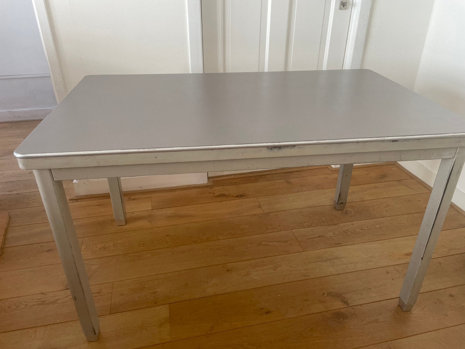 Stoere vintage (Gispen?) tafel / werktafel / bureau - staal, Ophalen