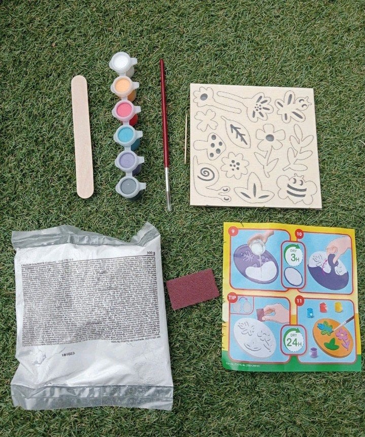 Gips gietset met verf en kwast - Knutselset, Nieuw, Meerkleurig, Overige materialen, Overige merken