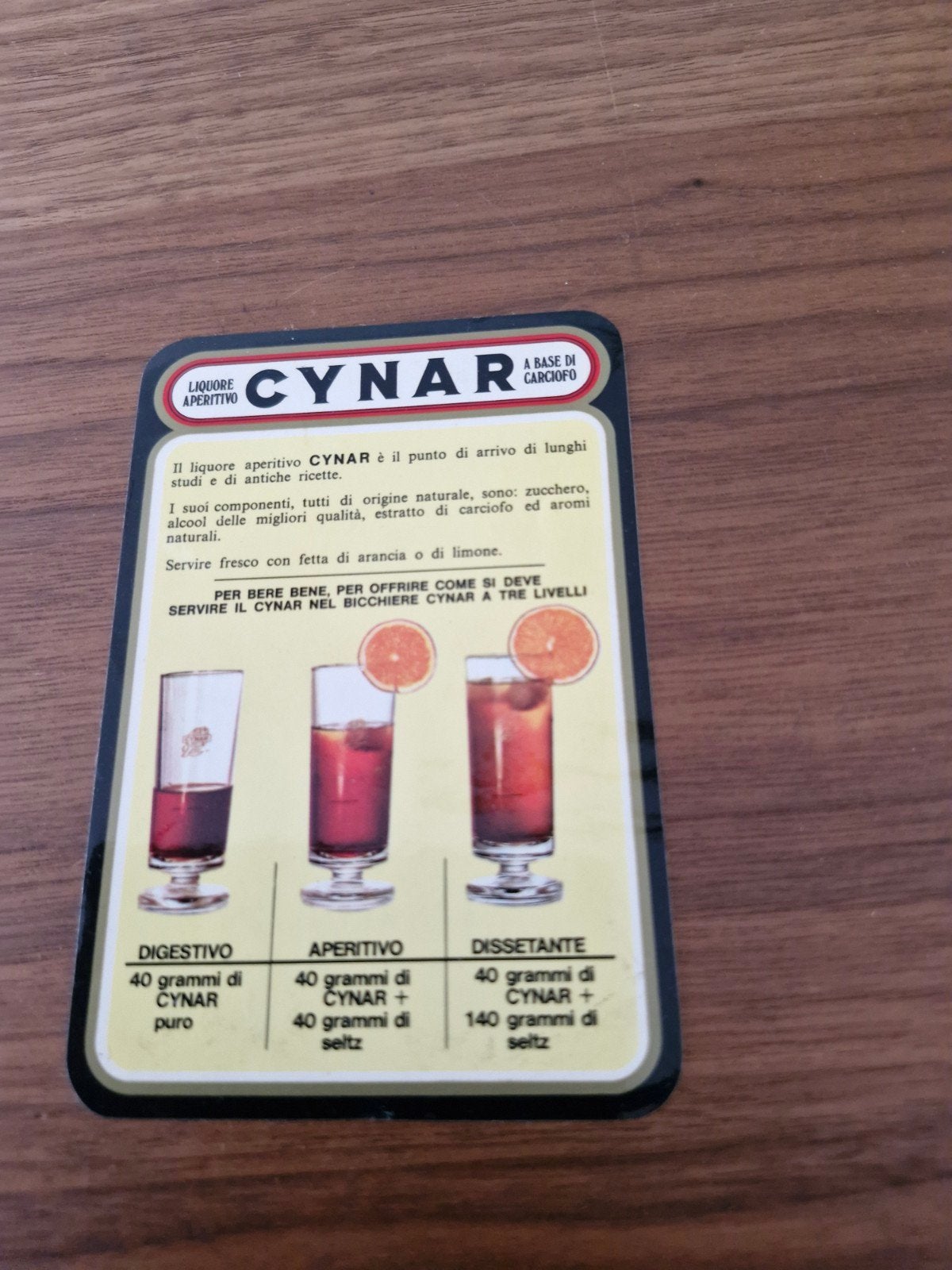 10515  Cynar Aperitief Reclamekaart - Italiaanse Artichoke, Verzamelen, Merken en Reclamevoorwerpen, Ophalen of Verzenden, Gebruikt