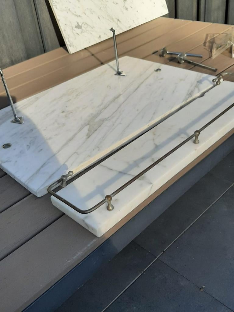 Marmeren platen voor wastafel - duurzaam, Huis en Inrichting, Badkamer | Badtextiel en Accessoires, Ophalen, Gebruikt, Wit, Overige typen