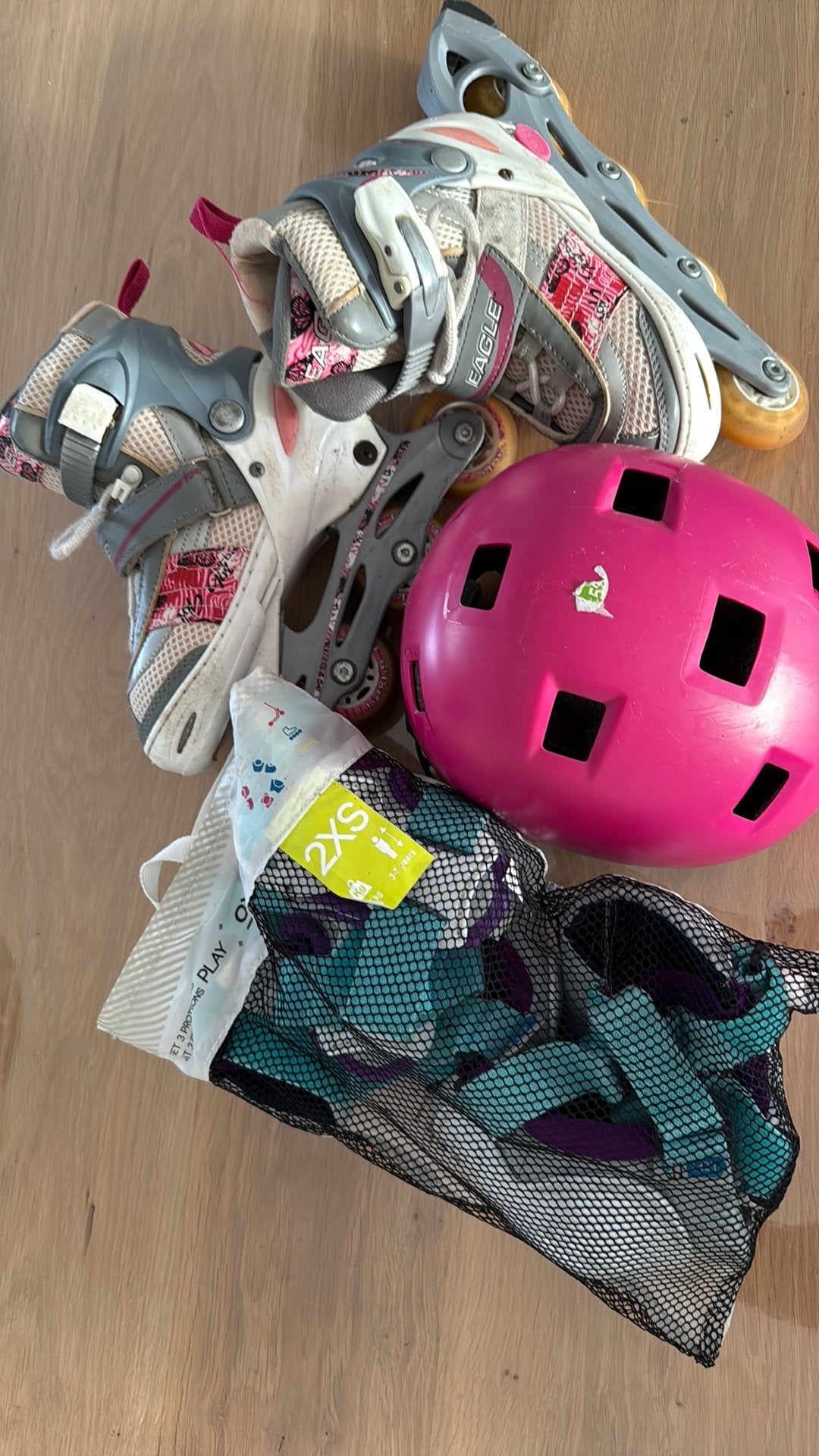 Eagle verstelbare inline skates met beschermset (maat 30-33), Ophalen, Gebruikt, Overige typen, Overige merken