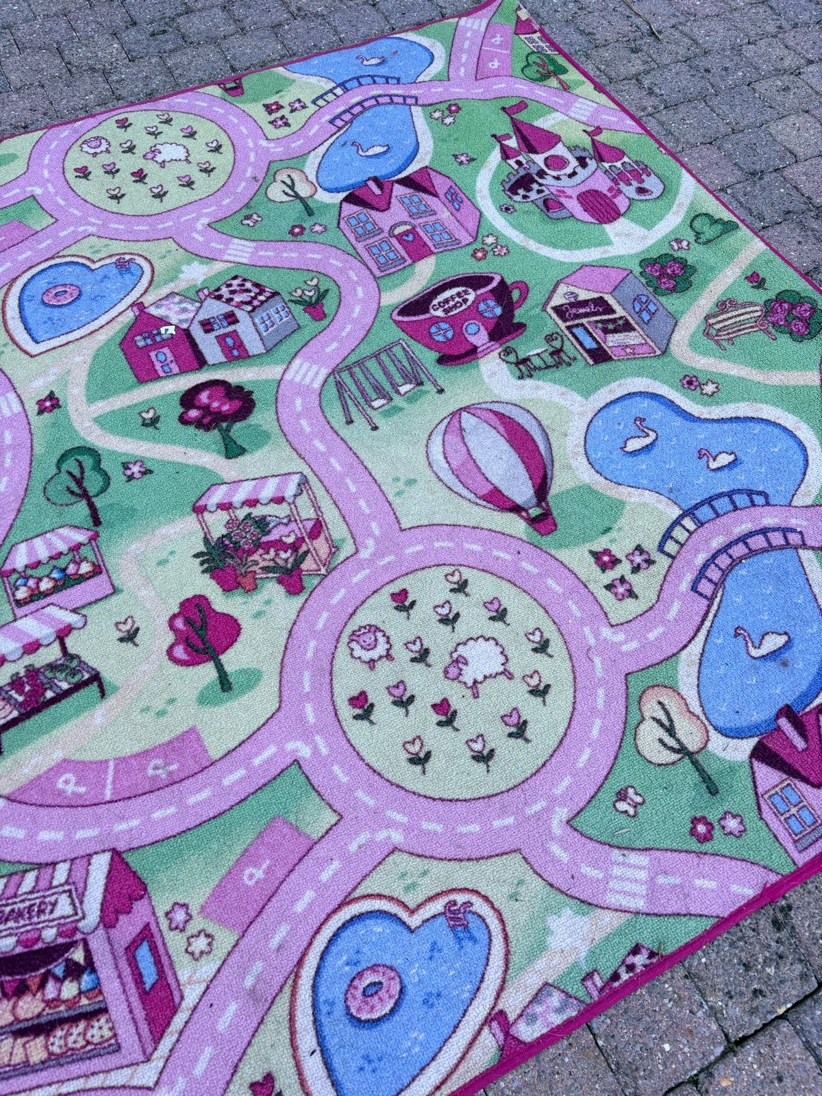 Speelkleed voor kinderen - Roze stad met wegen, Ophalen, Gebruikt