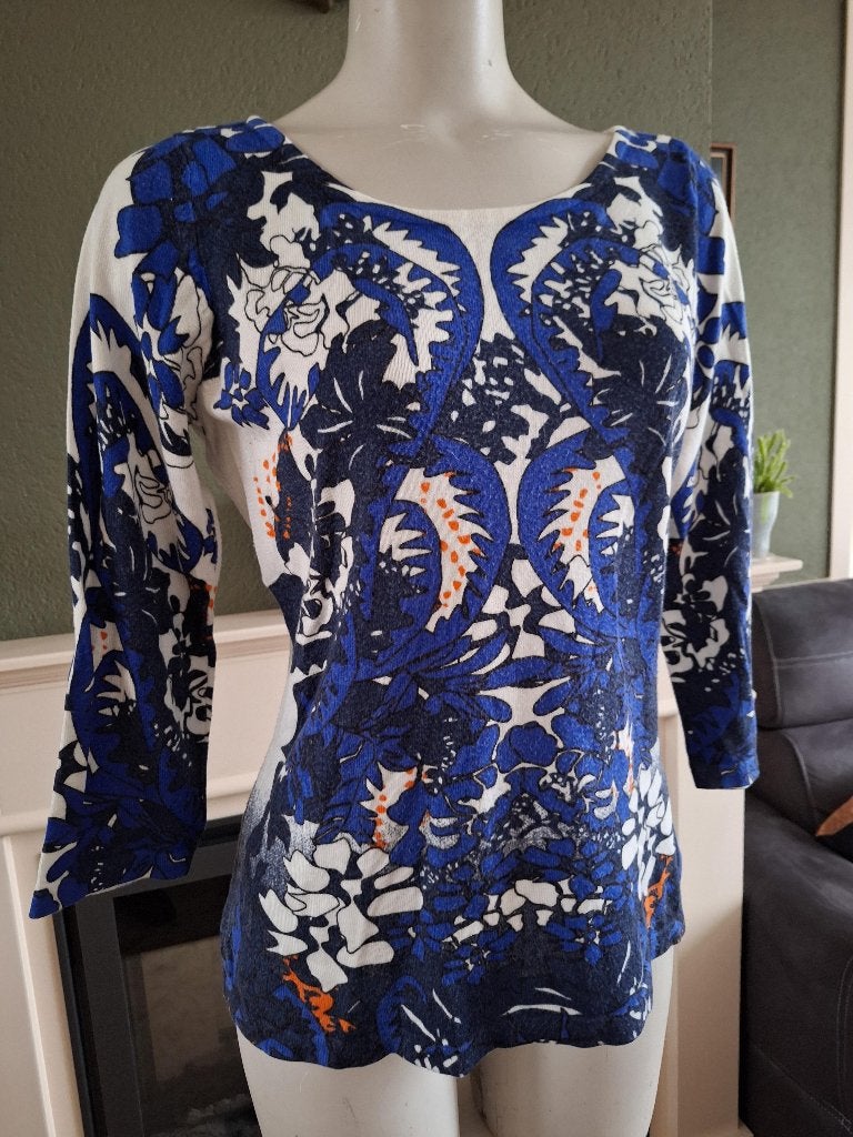 Claudia strater blauw witte trui M 38, Maat 38/40 (M), Blauw, Ophalen of Verzenden, Claudia Sträter