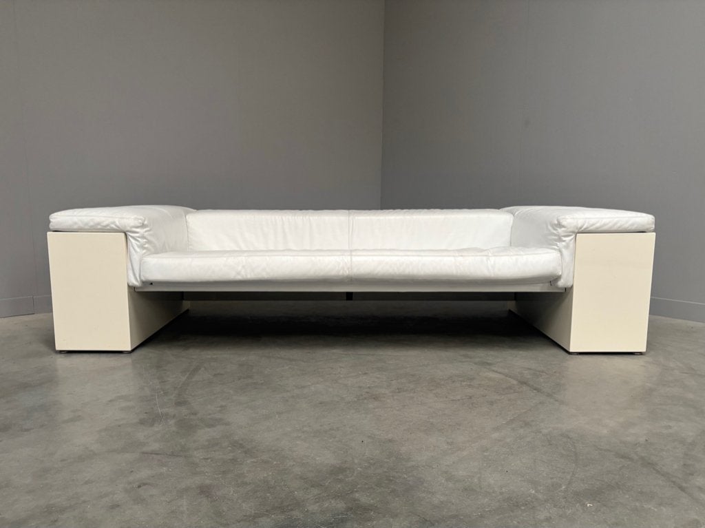 Knoll International sofa jaren 60 70 80 vintage design leer, Ophalen, Driepersoons, 75 tot 100 cm, Rechte bank