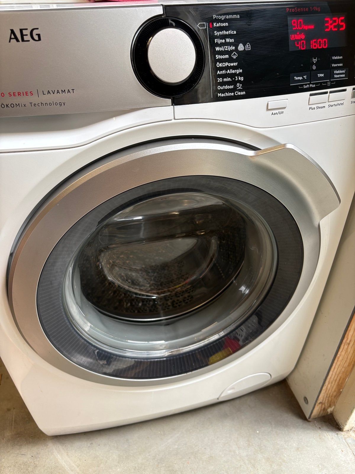 Aeg wasmachine 9kg, 1200 tot 1600 toeren, 8 tot 10 kg, Ophalen of Verzenden, Zo goed als nieuw