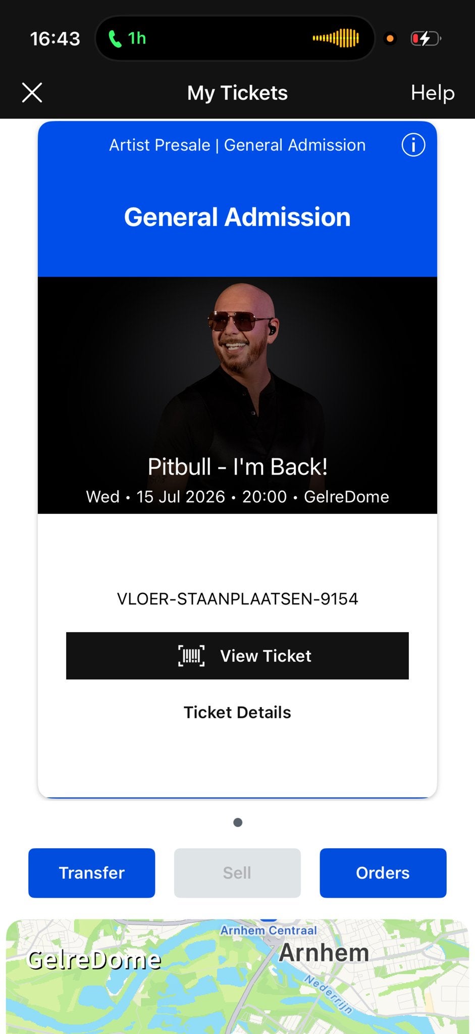 Pitbull staanplaats, Tickets en Kaartjes, Eén persoon, Februari