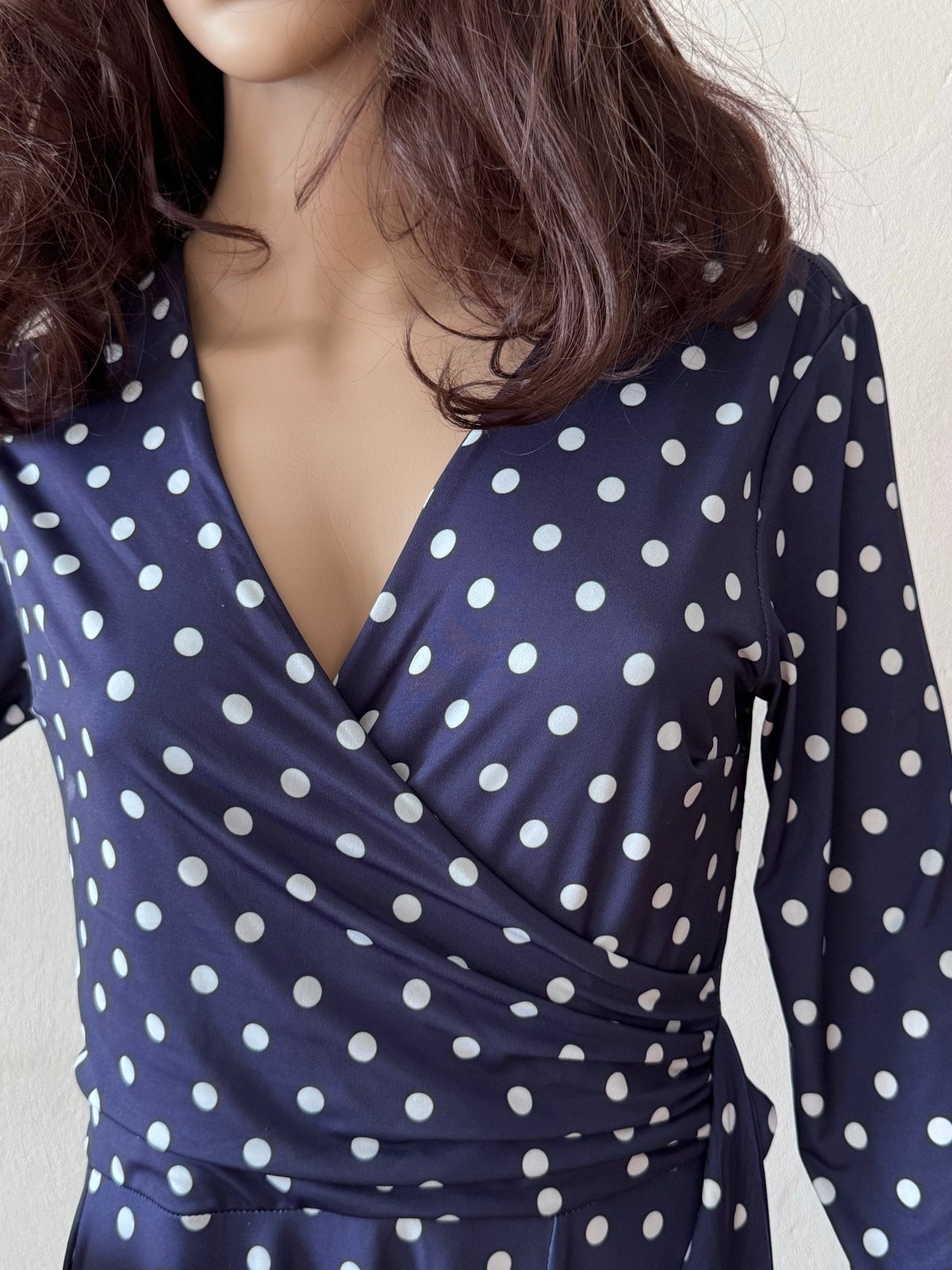 Vintage Chic Polkadot Jurk - Maat M, Kleding | Dames, Jurken, Blauw, Ophalen of Verzenden, Zo goed als nieuw, Maat 36 (S)